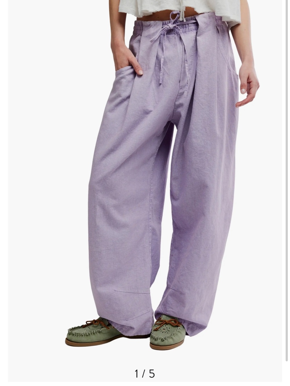 Free People Chambers Drawstring Linen & Cotton Pants